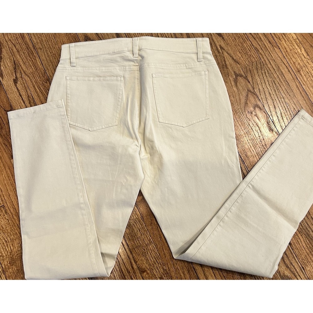 Eileen Fisher Organic Cotton Tan Stone Colored Pants Size 8 Slim Leg Flat Front - Picture 2 of 8